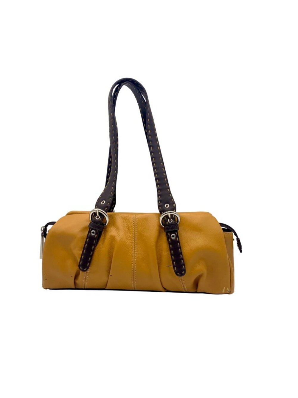 Emilie M Orange Faux Leather Shoulder Bag